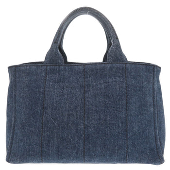 Prada Tote Bag Denim Blue Canapa