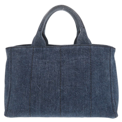 Prada Tote Bag Denim Blue Canapa