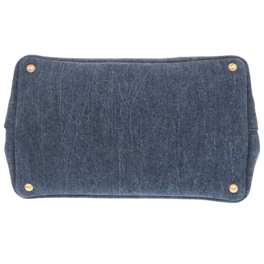 Prada Tote Bag Denim Blue Canapa