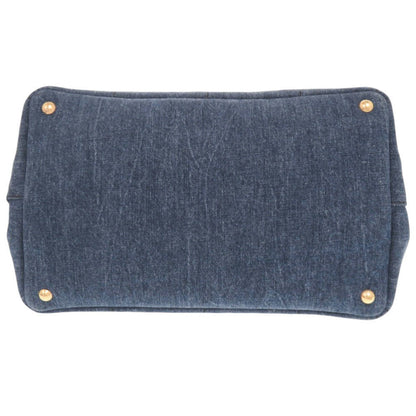 Prada Tote Bag Denim Blue Canapa