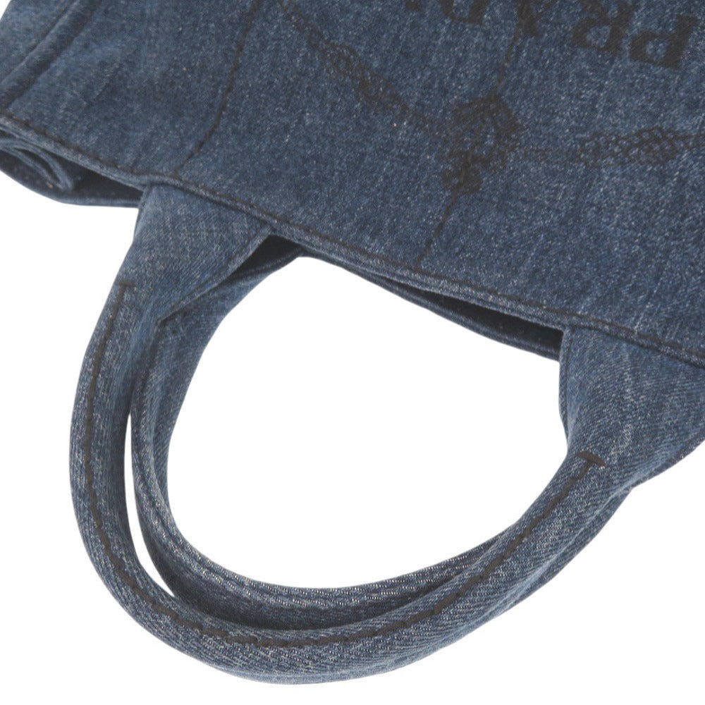 Prada Tote Bag Denim Blue Canapa