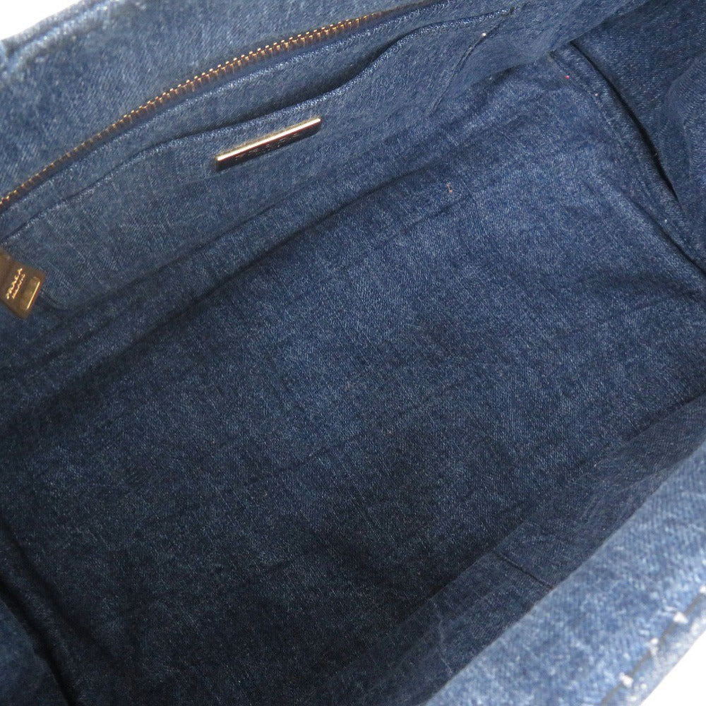 Prada Tote Bag Denim Blue Canapa