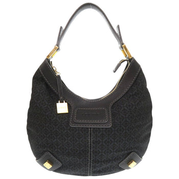Loewe Shoulder Bag Canvas, Leather Navy One Shoulder Bag Women