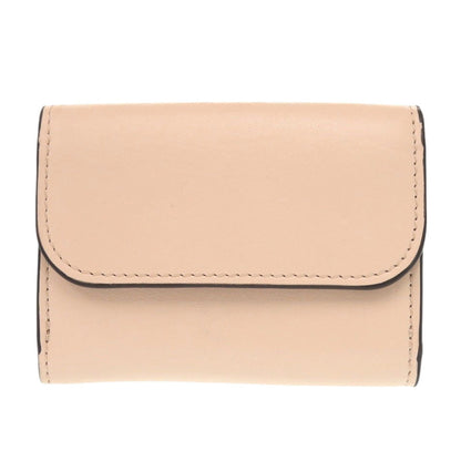 Chloe Tri-Fold Wallet Leather Cement Pink Alphabet Women