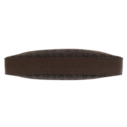 Bvlgari Pouch Canvas, Leather Brown Accessory Pouch Logo Mania Women