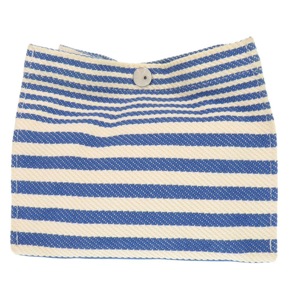 Hermes Pouch Cotton Ivory Stripe Women