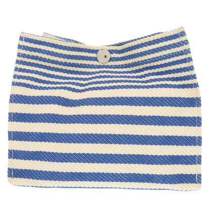 Hermes Pouch Cotton Ivory Stripe Women