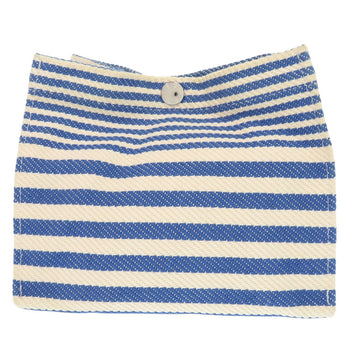 Hermes Pouch Cotton Ivory Stripe Women