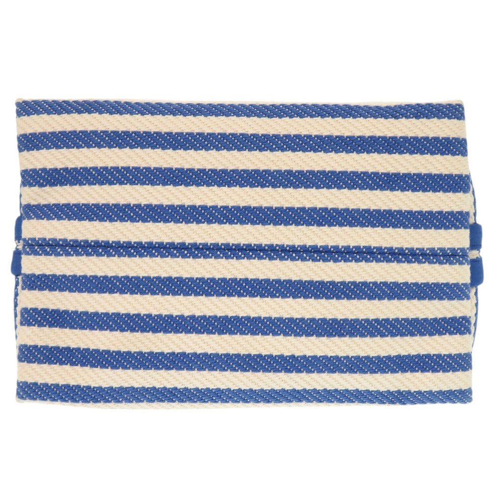 Hermes Pouch Cotton Ivory Stripe Women