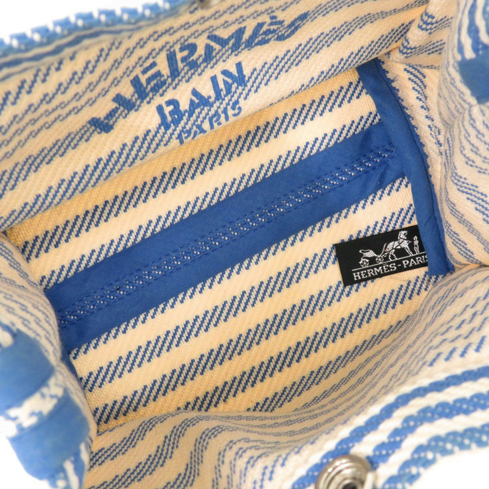Hermes Pouch Cotton Ivory Stripe Women