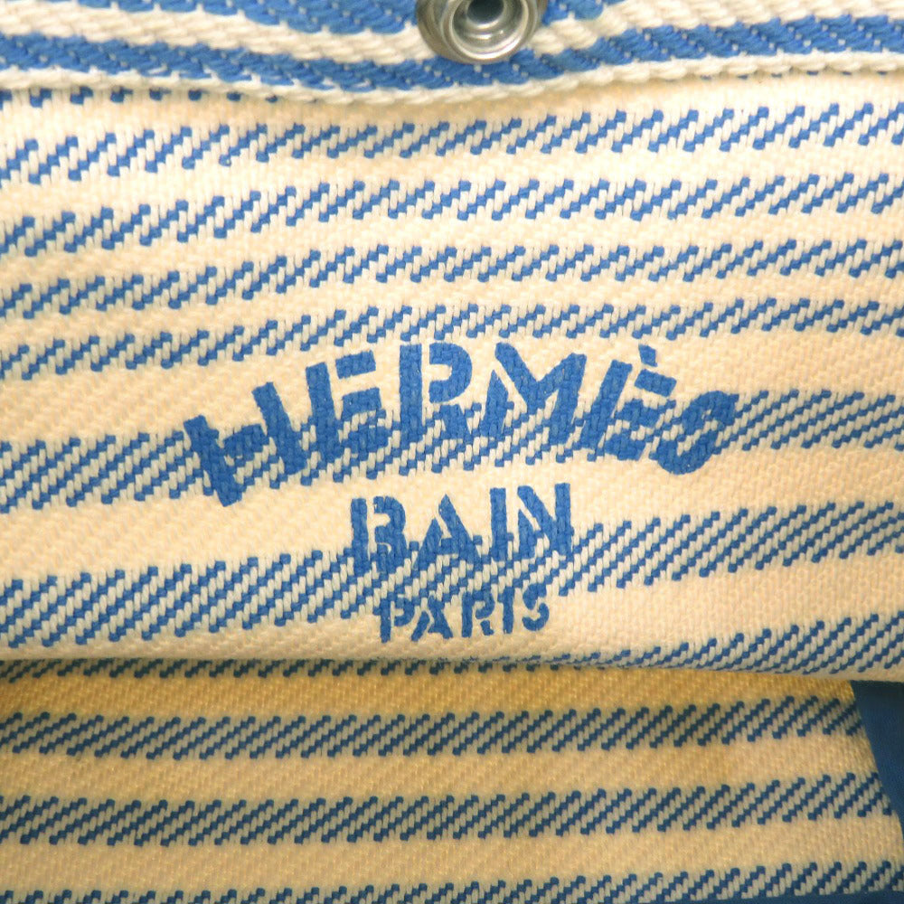 Hermes Pouch Cotton Ivory Stripe Women