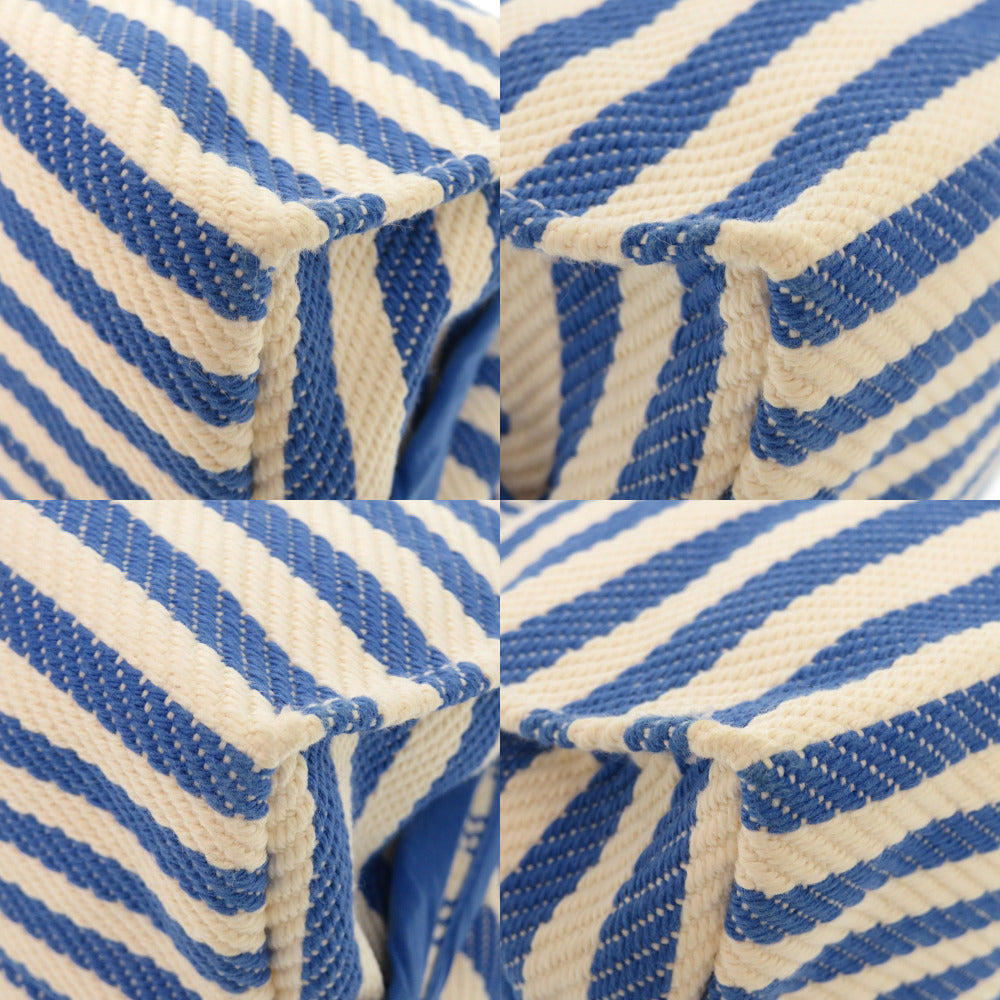 Hermes Pouch Cotton Ivory Stripe Women