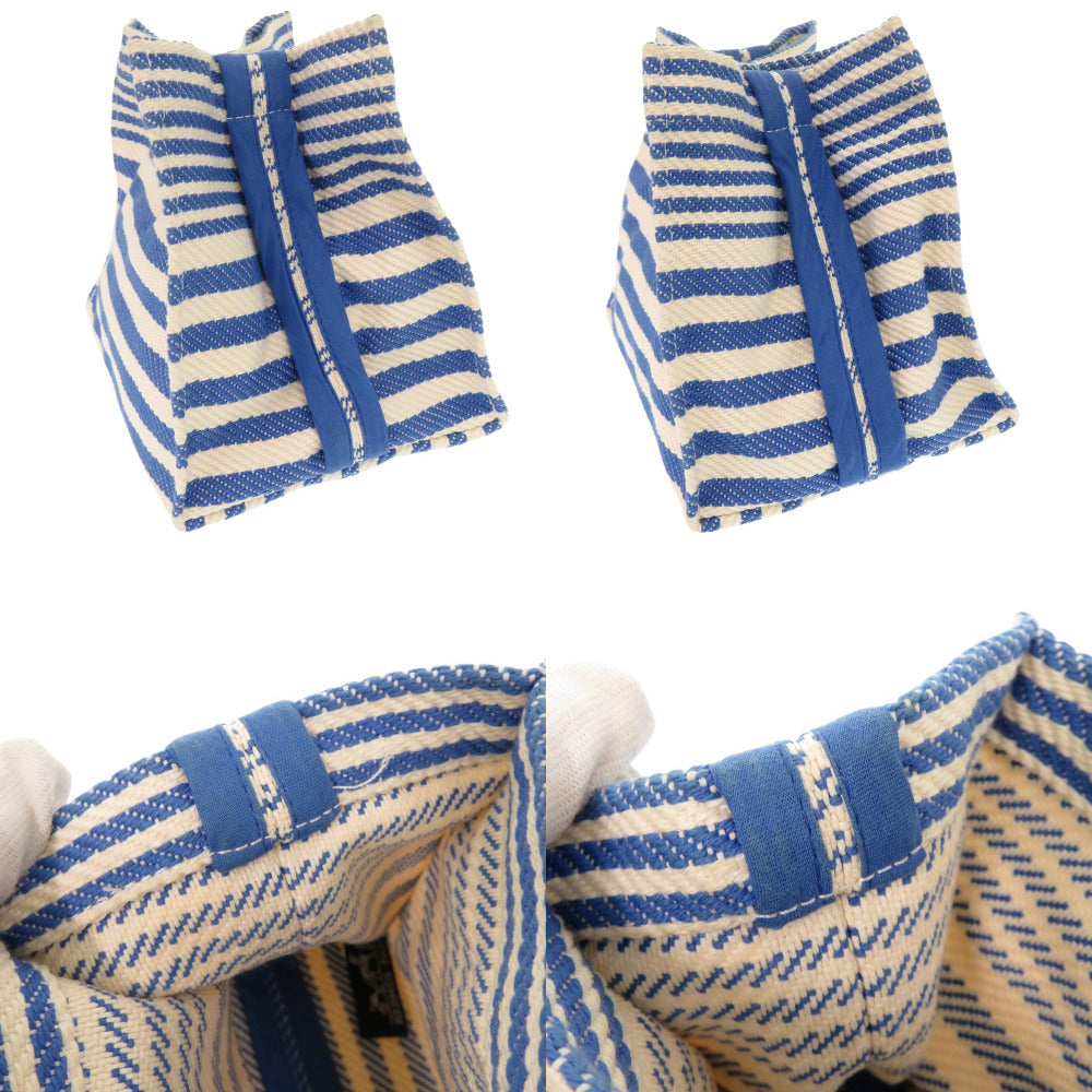 Hermes Pouch Cotton Ivory Stripe Women