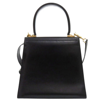 Salvatore Ferragamo Handbag Aq-212193 Leather Black Gancini Women