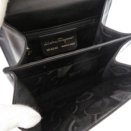 Salvatore Ferragamo Handbag Aq-212193 Leather Black Gancini Women