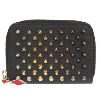 Christian Louboutin Coin Case Leather Black Studs Women