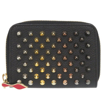 Christian Louboutin Coin Case Leather Black Studs Women
