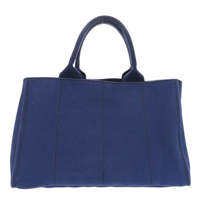 Prada Handbag Canvas Blue Canapa Tote Women