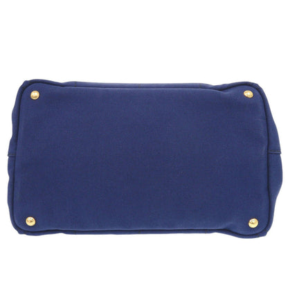 Prada Handbag Canvas Blue Canapa Tote Women