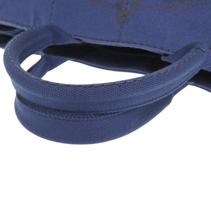 Prada Handbag Canvas Blue Canapa Tote Women