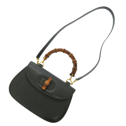 Gucci Handbag 000 29 0633 Leather Green Bamboo Women