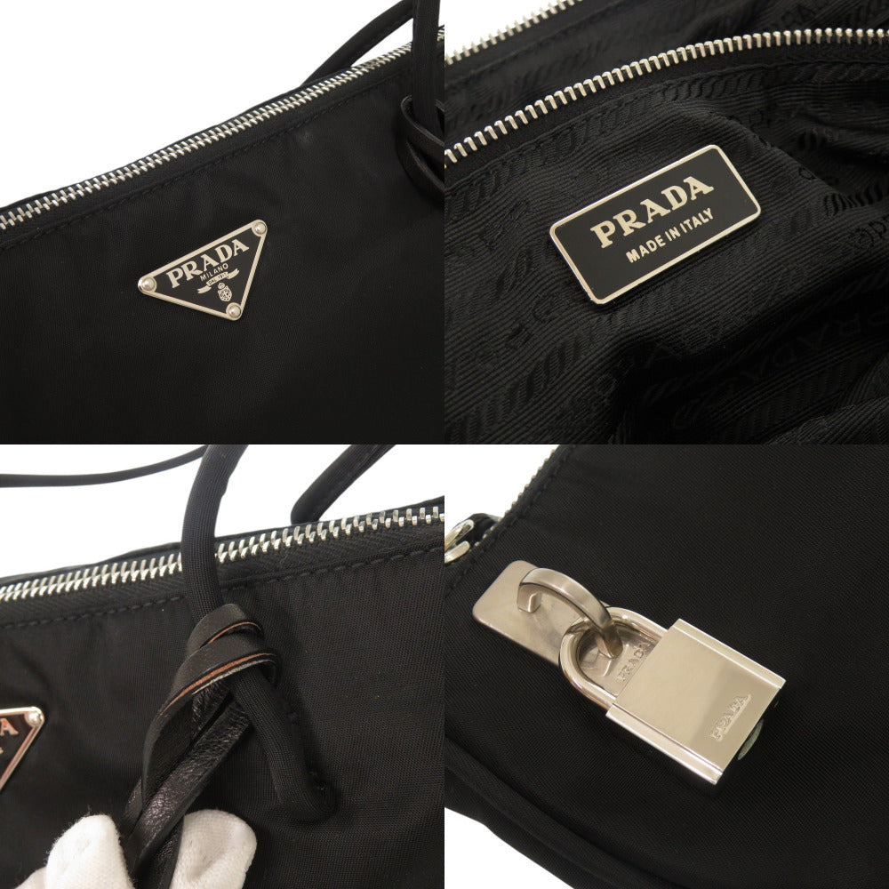 Prada Tote Bag Nylon Black Triangle Logo Women