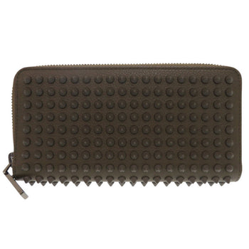 Christian Louboutin Long Wallet Purse 1165044 Leather Black Zip Around Panettone Women