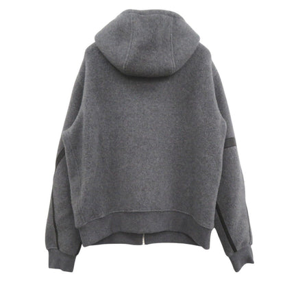 Hermes Hoodie 32-5733 Wool Gray Knitted Hooded Zip-Up Hoodie Mens M