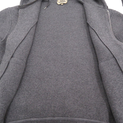 Hermes Hoodie 32-5733 Wool Gray Knitted Hooded Zip-Up Hoodie Mens M
