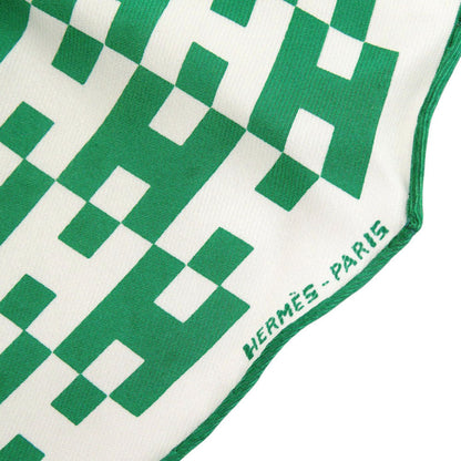 Hermes Scarf Silk Green Losange