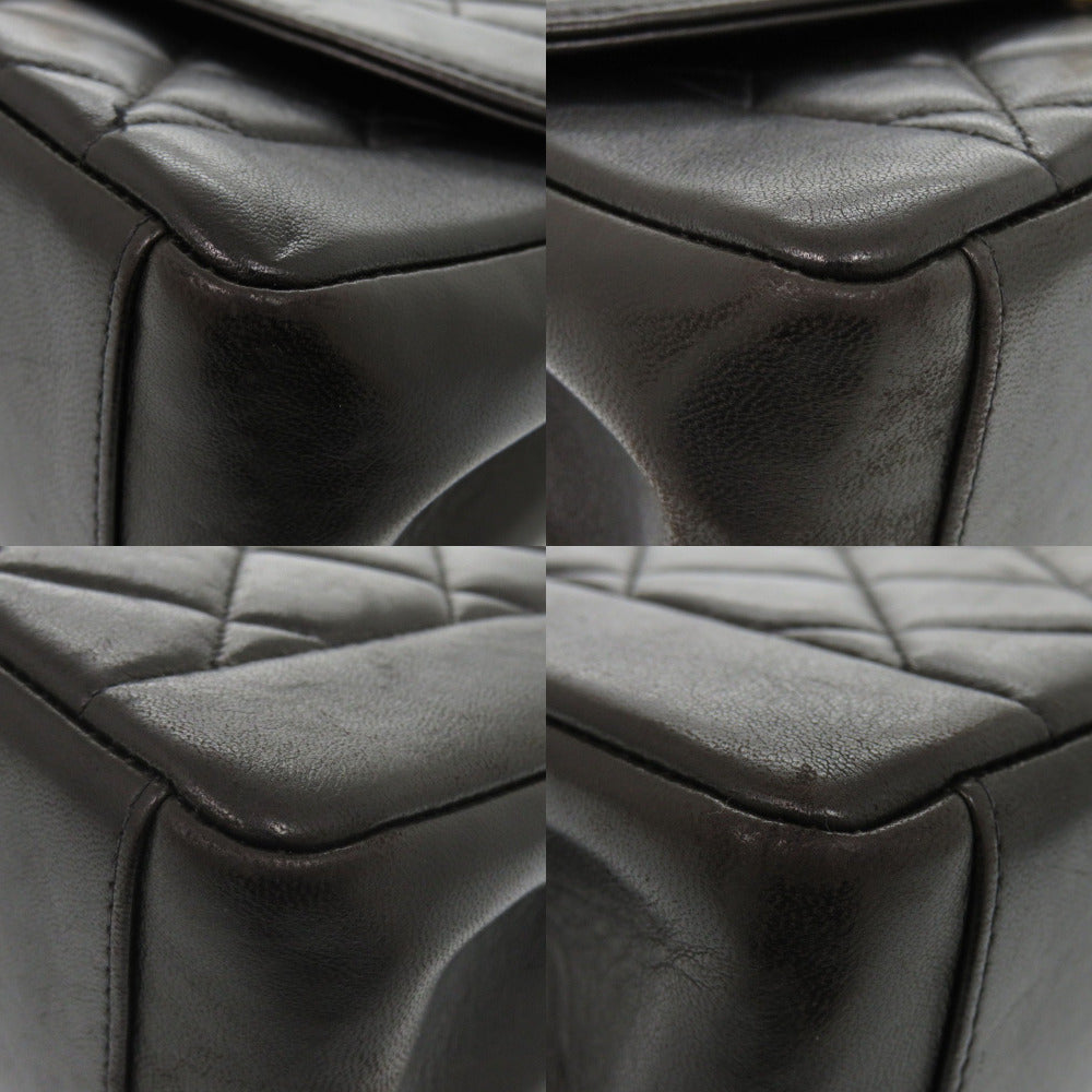 Chanel Shoulder Bag Lambskin Black Diana Matelasse Coco Mark Women