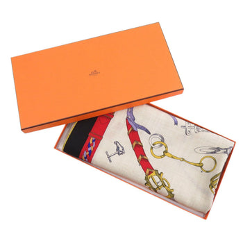 Hermes Scarf Cashmere, Silk Black Carre140 Chevaux Deschenes