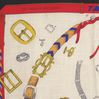 Hermes Scarf Cashmere, Silk Black Carre140 Chevaux Deschenes
