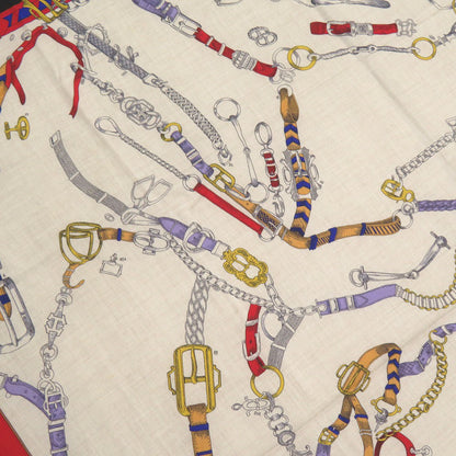 Hermes Scarf Cashmere, Silk Black Carre140 Chevaux Deschenes