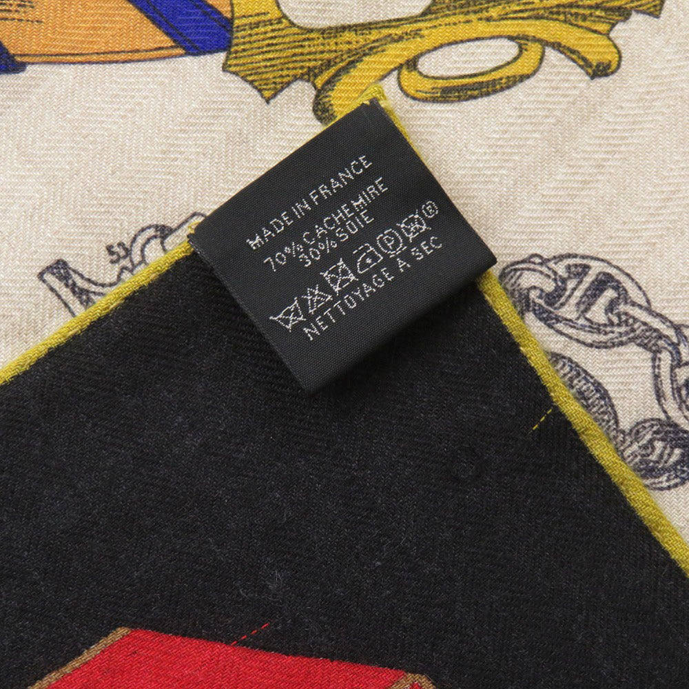 Hermes Scarf Cashmere, Silk Black Carre140 Chevaux Deschenes