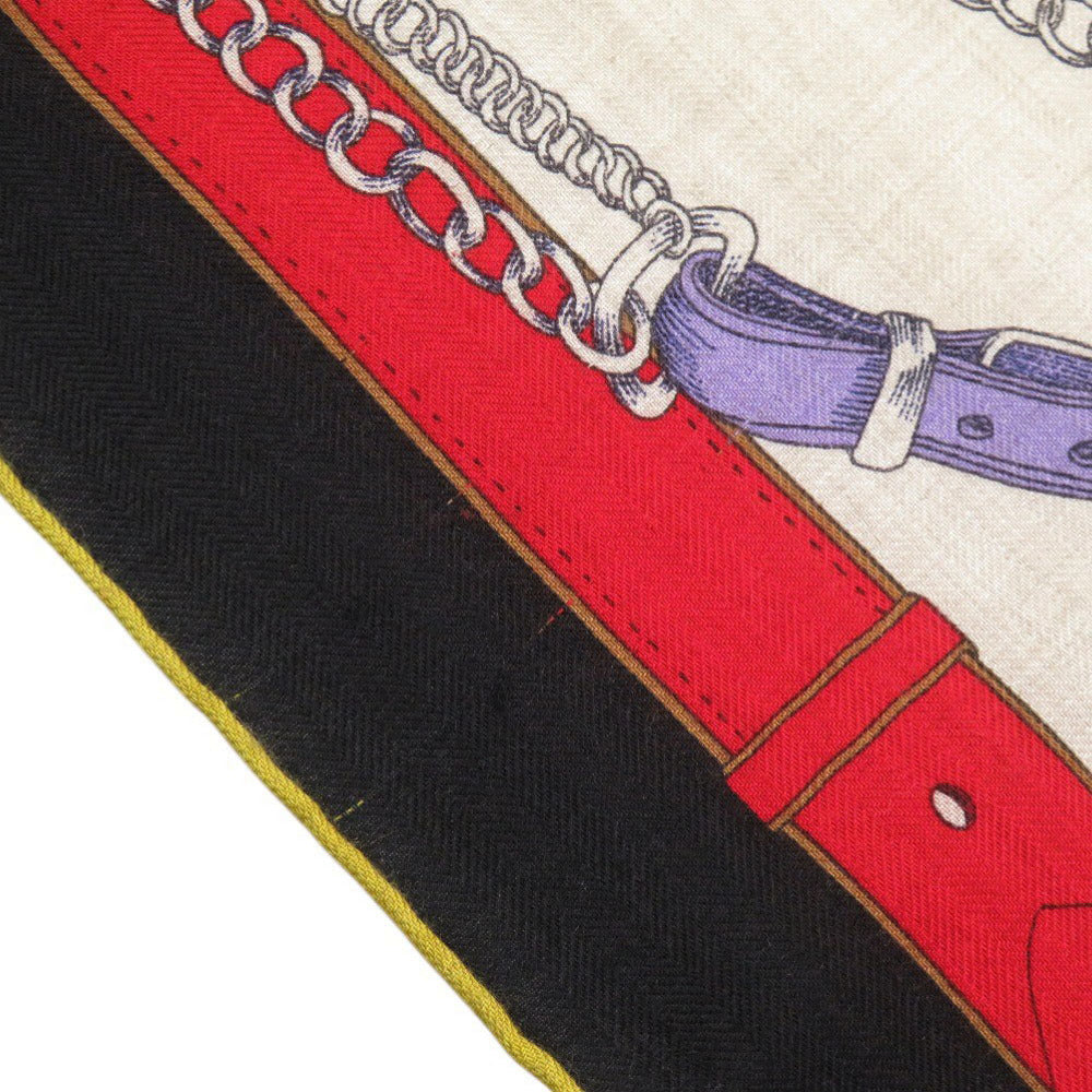 Hermes Scarf Cashmere, Silk Black Carre140 Chevaux Deschenes