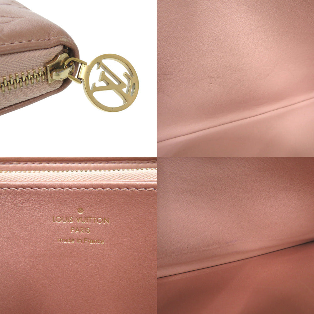 Louis Vuitton Long Wallet Purse M81708 Lambskin Rose Gold Monogram Emboss Women