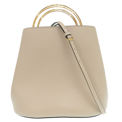 Marni Handbag Scmp001801 Leather Beige 2Way Shoulder Bag Panniers Women
