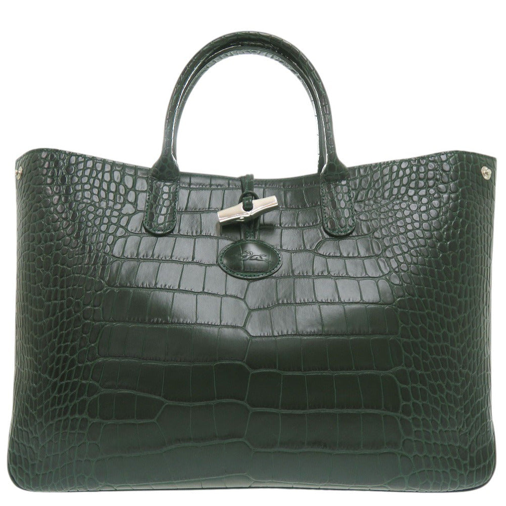 Longchamp Handbag Leather Green Rozo