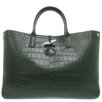 Longchamp Handbag Leather Green Rozo