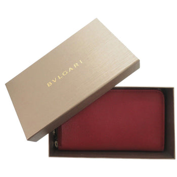 Bvlgari Long Wallet Purse 37340 Leather Red