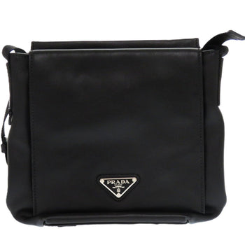 Prada Shoulder Bag Leather Black