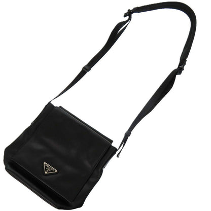 Prada Shoulder Bag Leather Black
