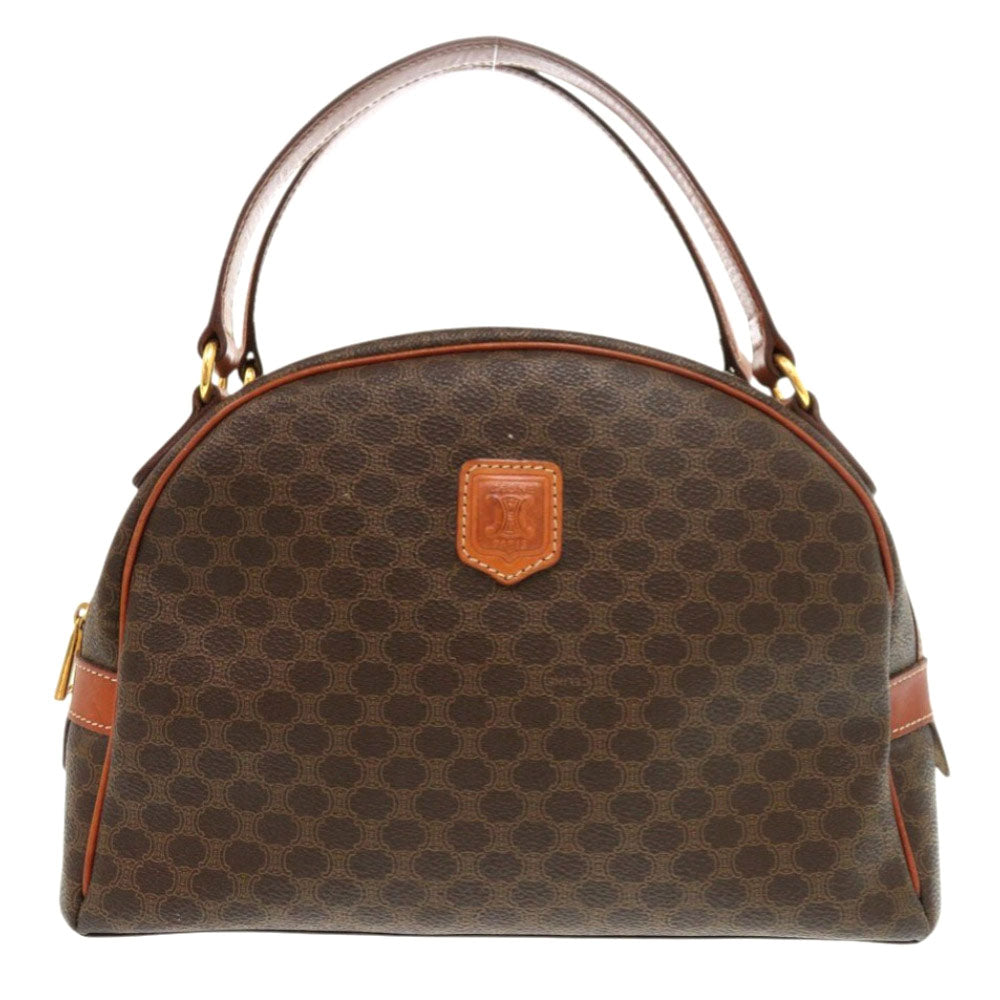 Celine Handbag Pvc, Leather Brown Macadam