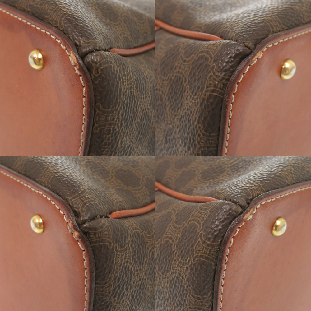 Celine Handbag Pvc, Leather Brown Macadam