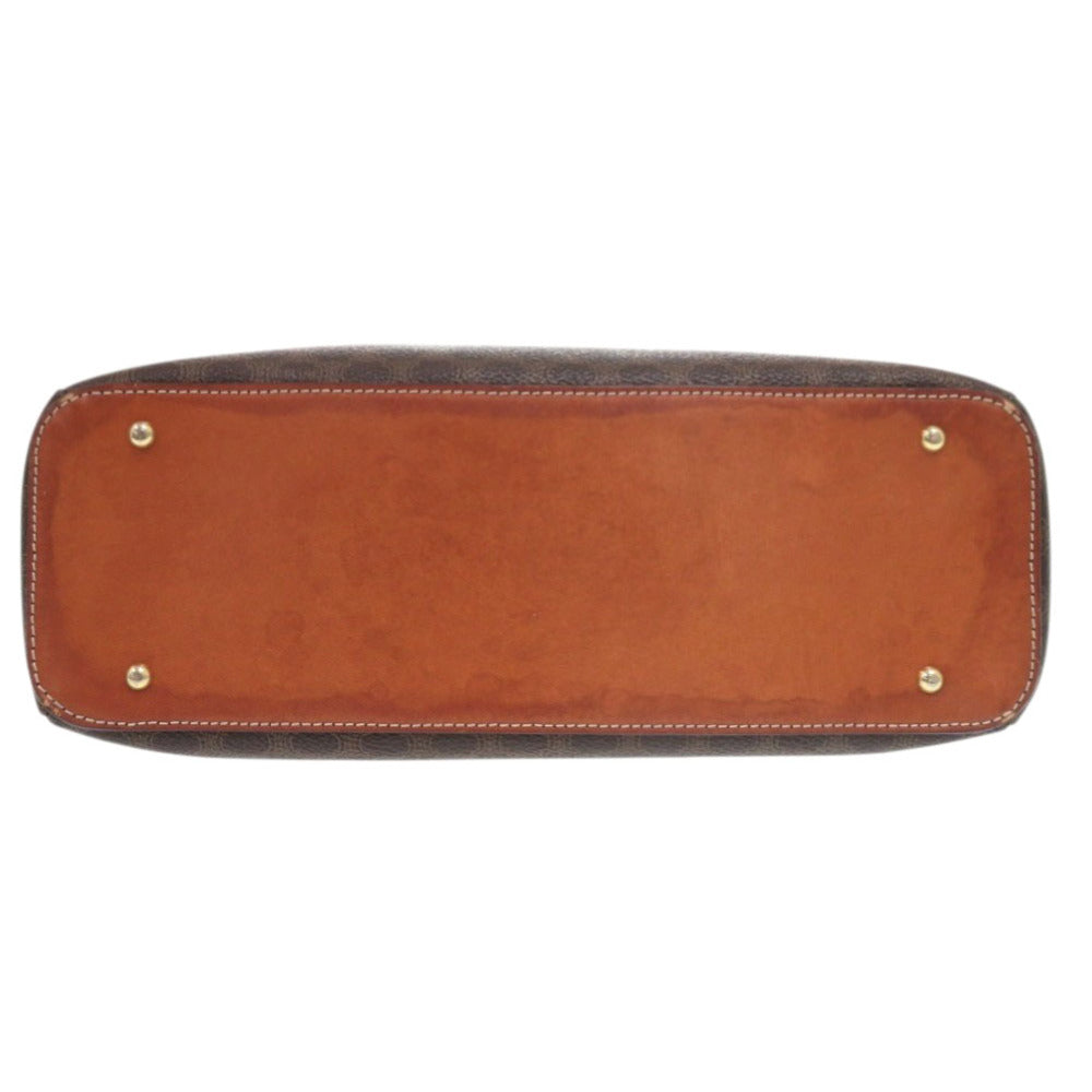 Celine Handbag Pvc, Leather Brown Macadam