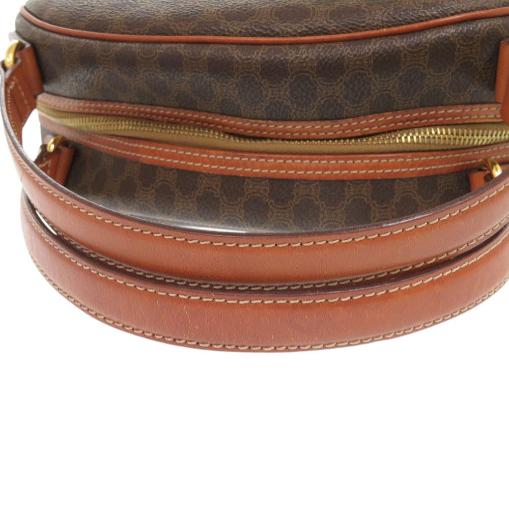 Celine Handbag Pvc, Leather Brown Macadam