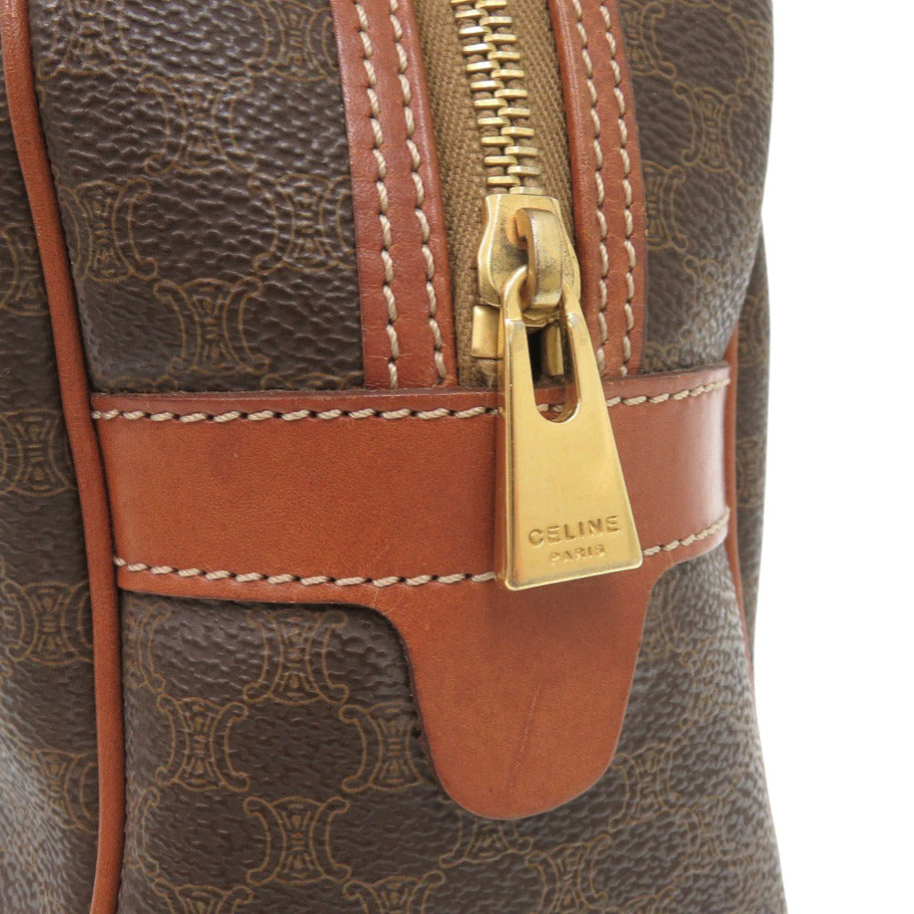 Celine Handbag Pvc, Leather Brown Macadam