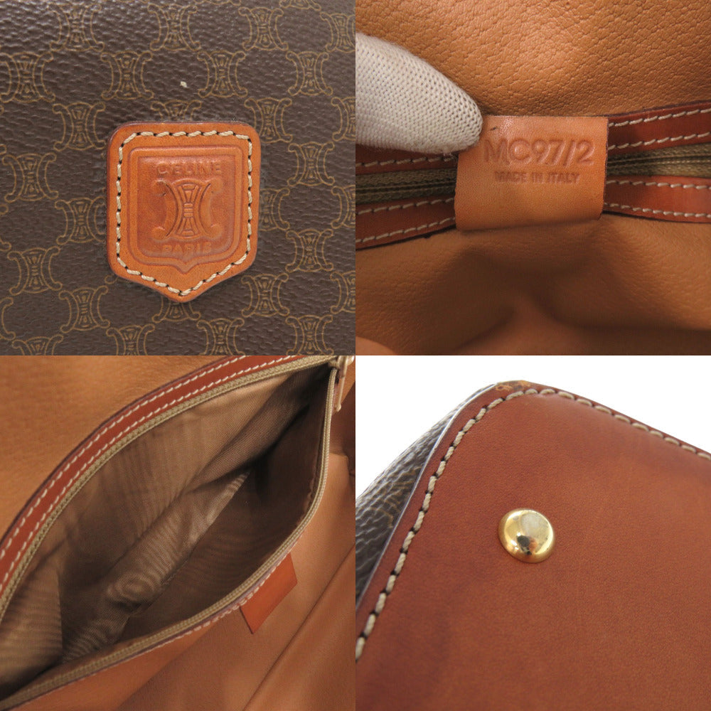 Celine Handbag Pvc, Leather Brown Macadam