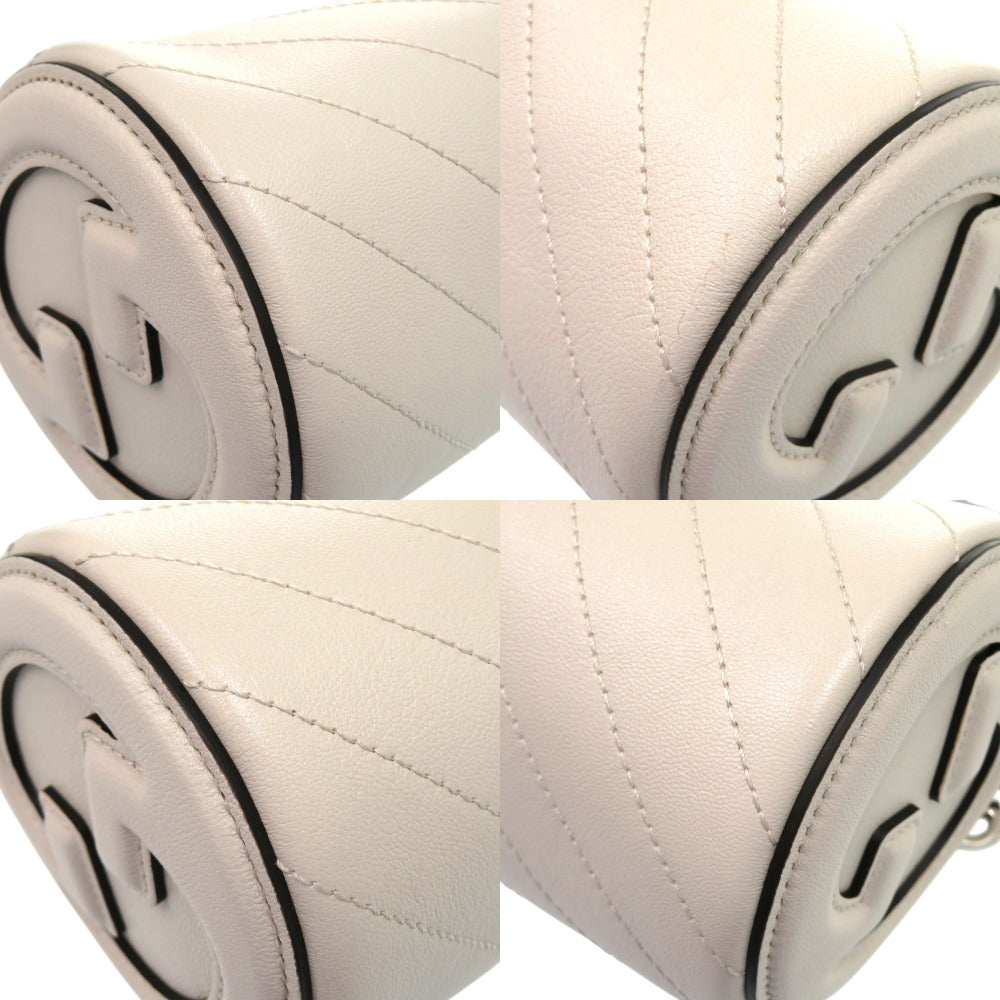 Gucci Shoulder Bag 760170 Leather White Blondy